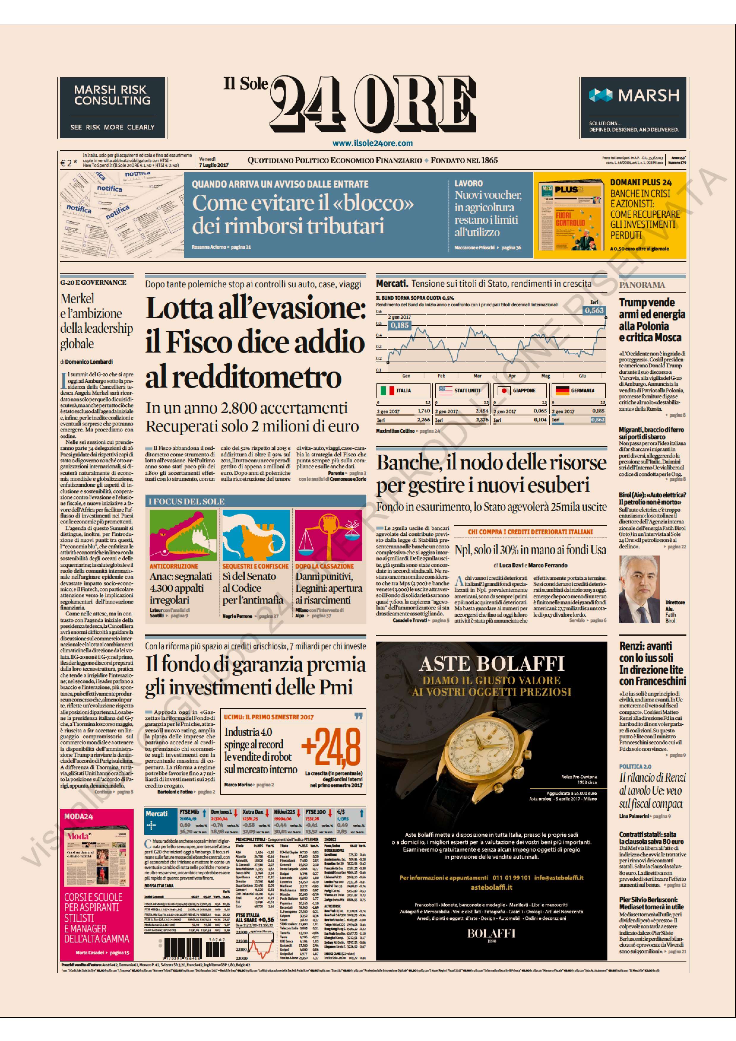 Il Sole 24 Ore ITA 2017-7-7 Cover