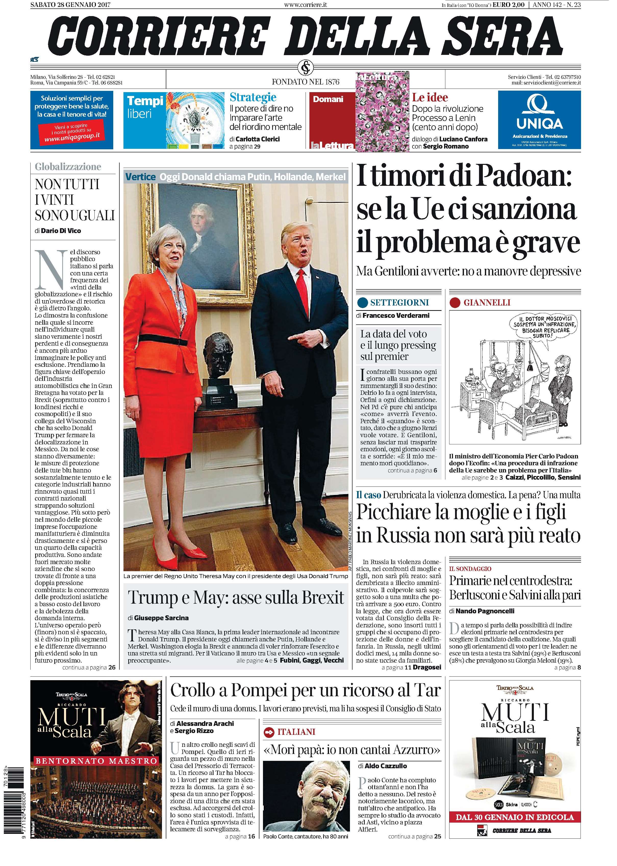 Corriere della Sera ITA 2017-1-28 Cover