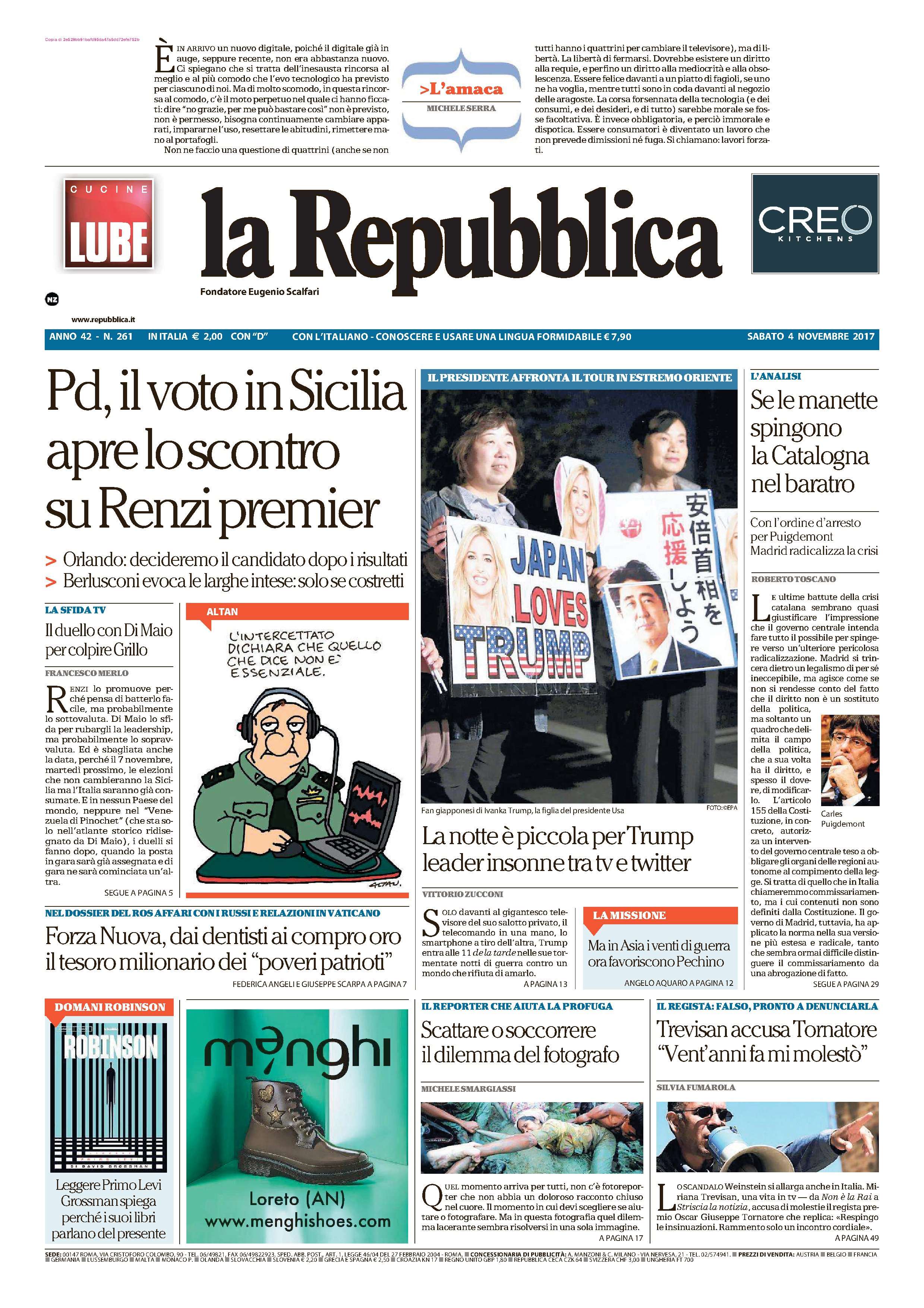 La Repubblica ITA 2017-11-4 Cover
